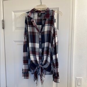 Hollister Blue and Red Button Down Shirt